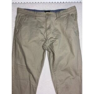 American Tall Mens Chino Pants 38x36 Khaki Tan Flat Front Casual Trousers A1012